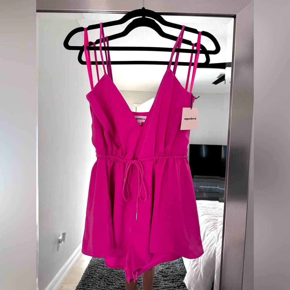 NWT Superdown Pink Drawstring Waist Romper